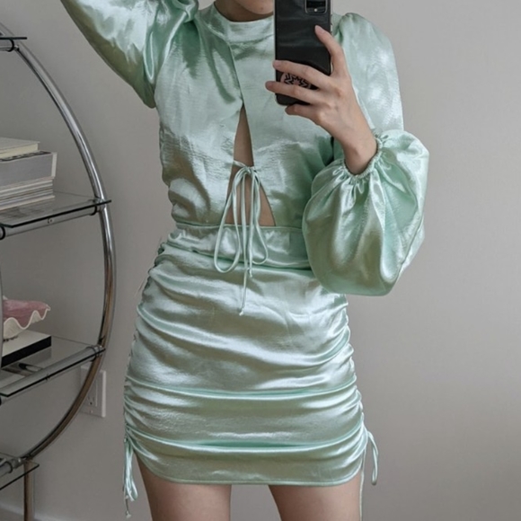 Lennox Mint Mini Backless Dress - Picture 3 of 4